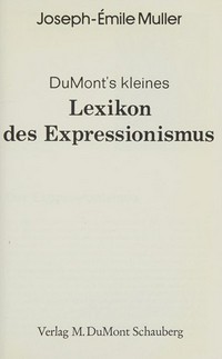 DuMont's kleines Lexikon des Expressionismus